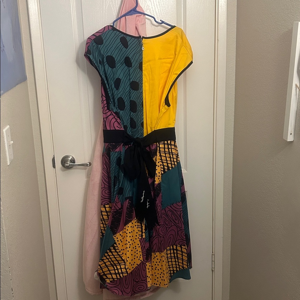 Disney Yellow, Purple & Teal Patchwork sally nightmare before Christmas Dress - Picture 3 of 3